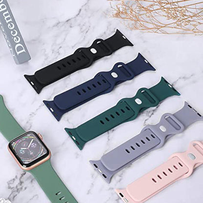 [22 colors available] Eight-ring buckle silicone band [Apple Watch]