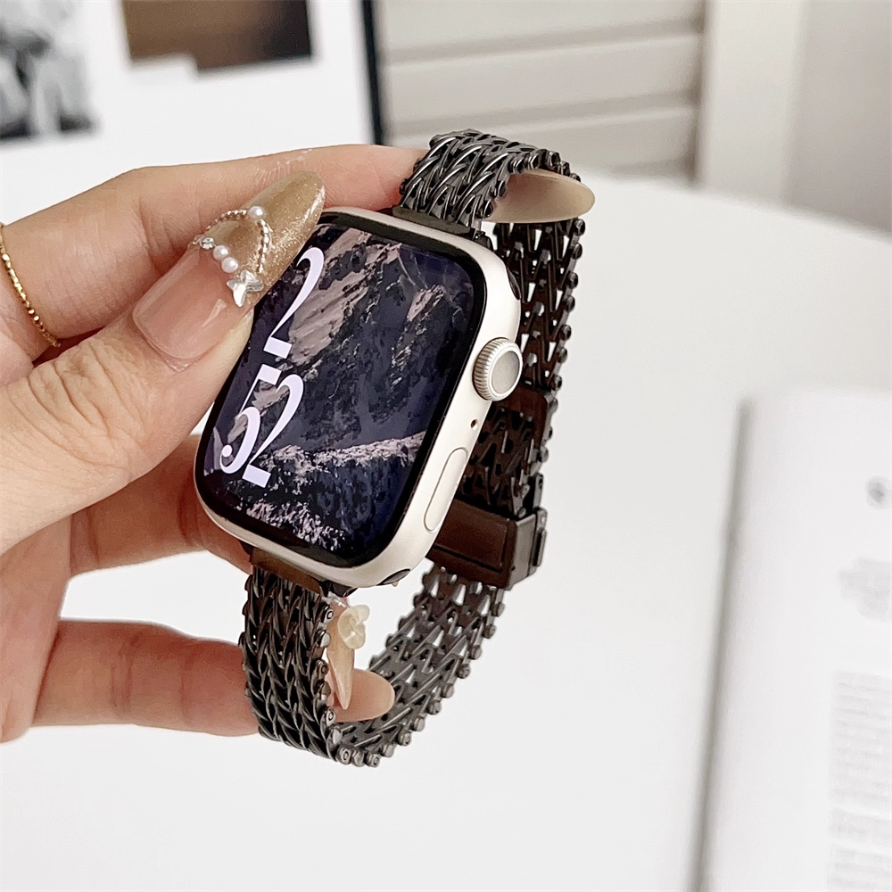 【繊細Vメッシュ】スリムメッシュマグネットバンド【アップルウォッチ】