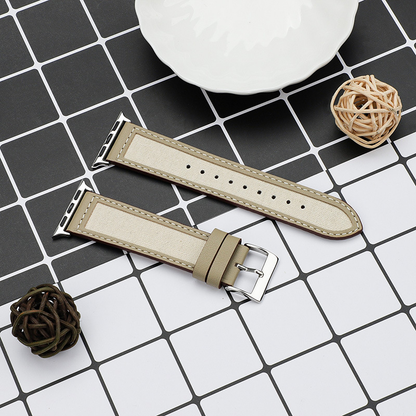 【大人の配色】キャンバスレザーミックスバンド【アップルウォッチ】