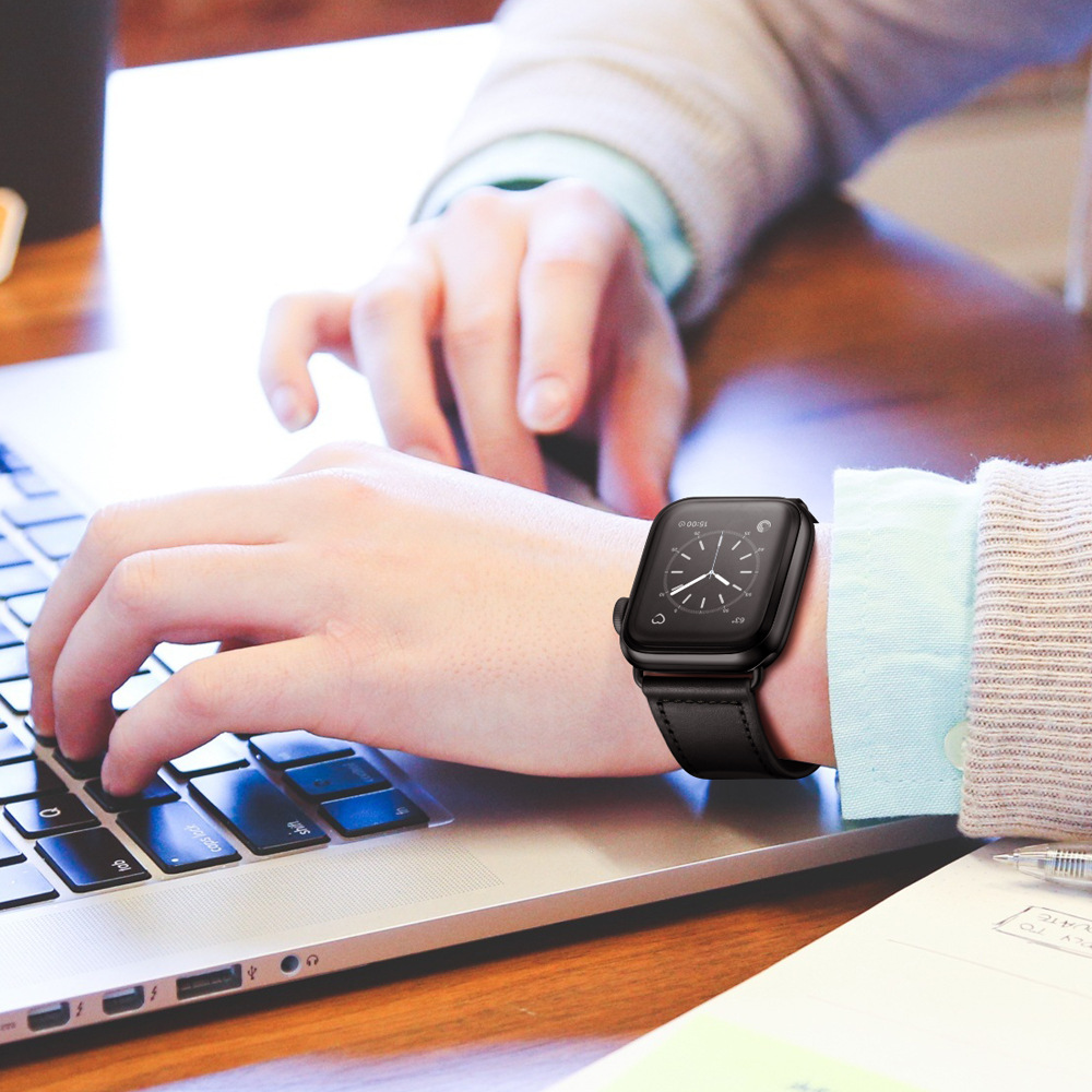 【ビジネス映え】ミニマルクラシックレザーバンド【アップルウォッチ】