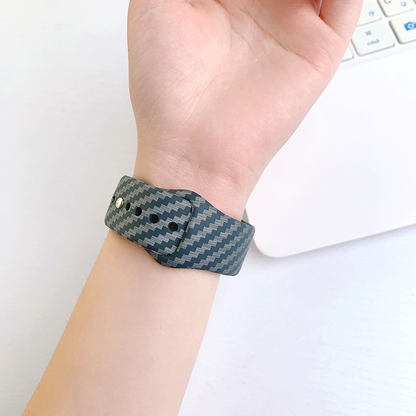 【上質スポーティー】カーボンパターンシリコンバンド【アップルウォッチ】