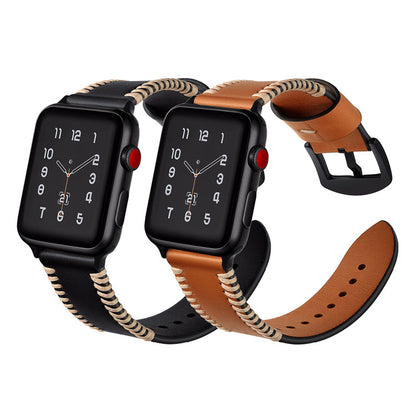 [2 colors available] Twisted stitch leather band [Apple Watch]