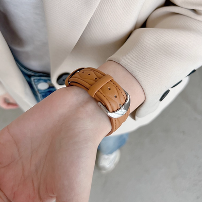 【秋の装いに】ウィーブステッチレザーバンド【アップルウォッチ】