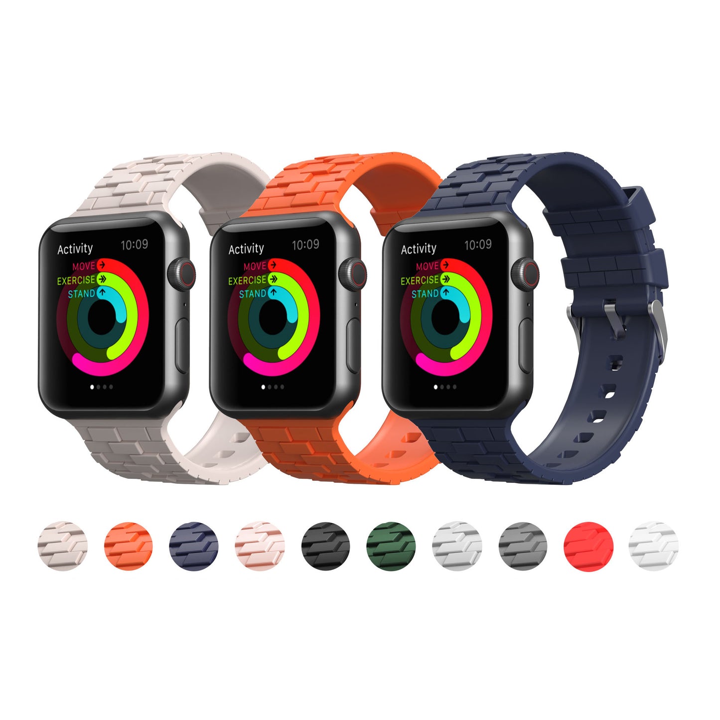 [10 colors available] Cube Brick Silicone Band [Apple Watch]