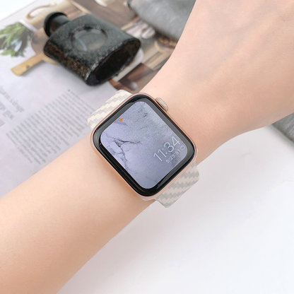 【上質スポーティー】カーボンパターンシリコンバンド【アップルウォッチ】