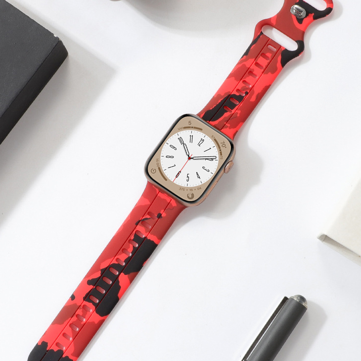 【防水×迷彩】カモフラージュシリコンバンド【アップルウォッチ】