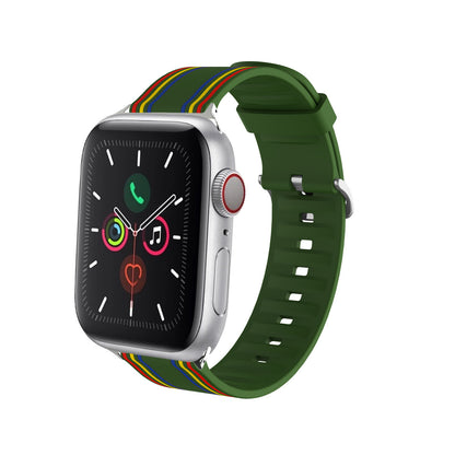 [11 colors available] Stripe accent silicone band [Apple Watch]