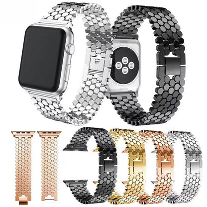 [4 colors available] Honeycomb chain steel band [Apple Watch]