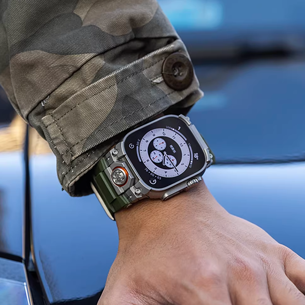 【重厚感MAX】インダストリアルシリコンバンド【アップルウォッチ】