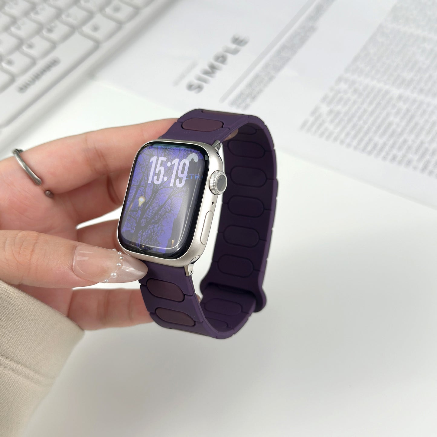 【立体バイカラー】パッドリンクシリコンバンド【アップルウォッチ】