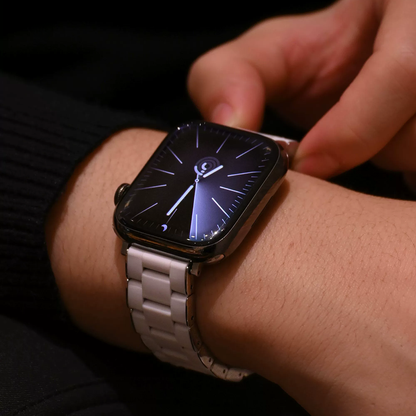 【シルバークラウン】ステンレスラバーリンクバンド【アップルウォッチ】