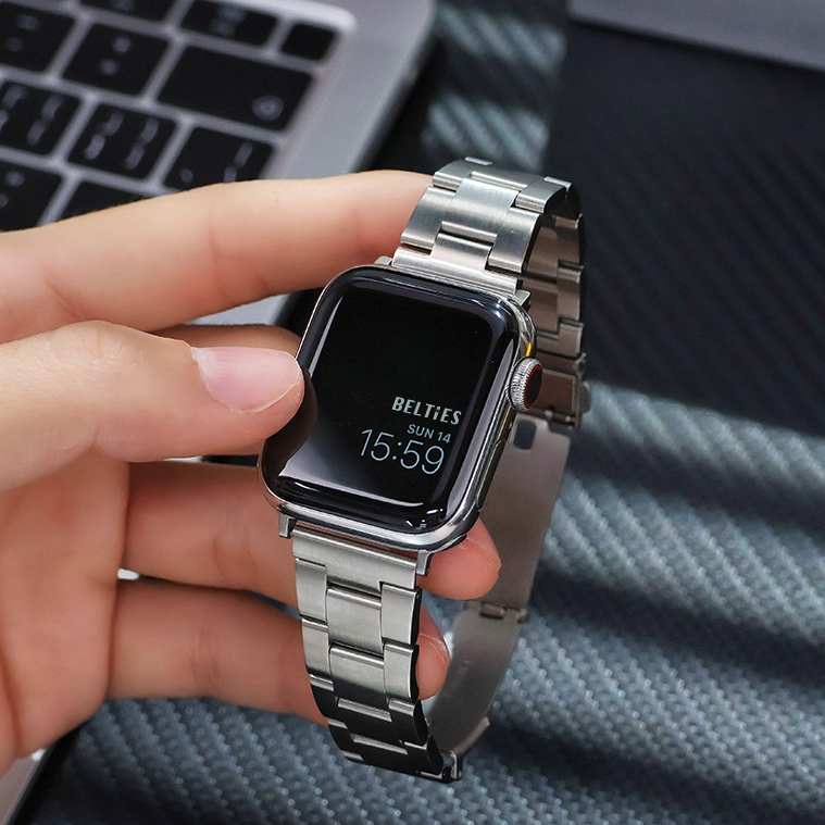 【シルバークラウン】スリムリンクメタルバンド【アップルウォッチ】