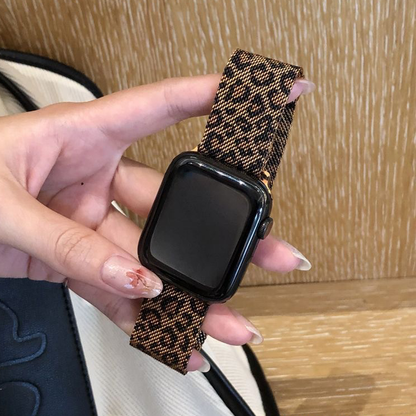 【大人のヒョウ柄】レオパードメッシュメタルバンド【アップルウォッチ】