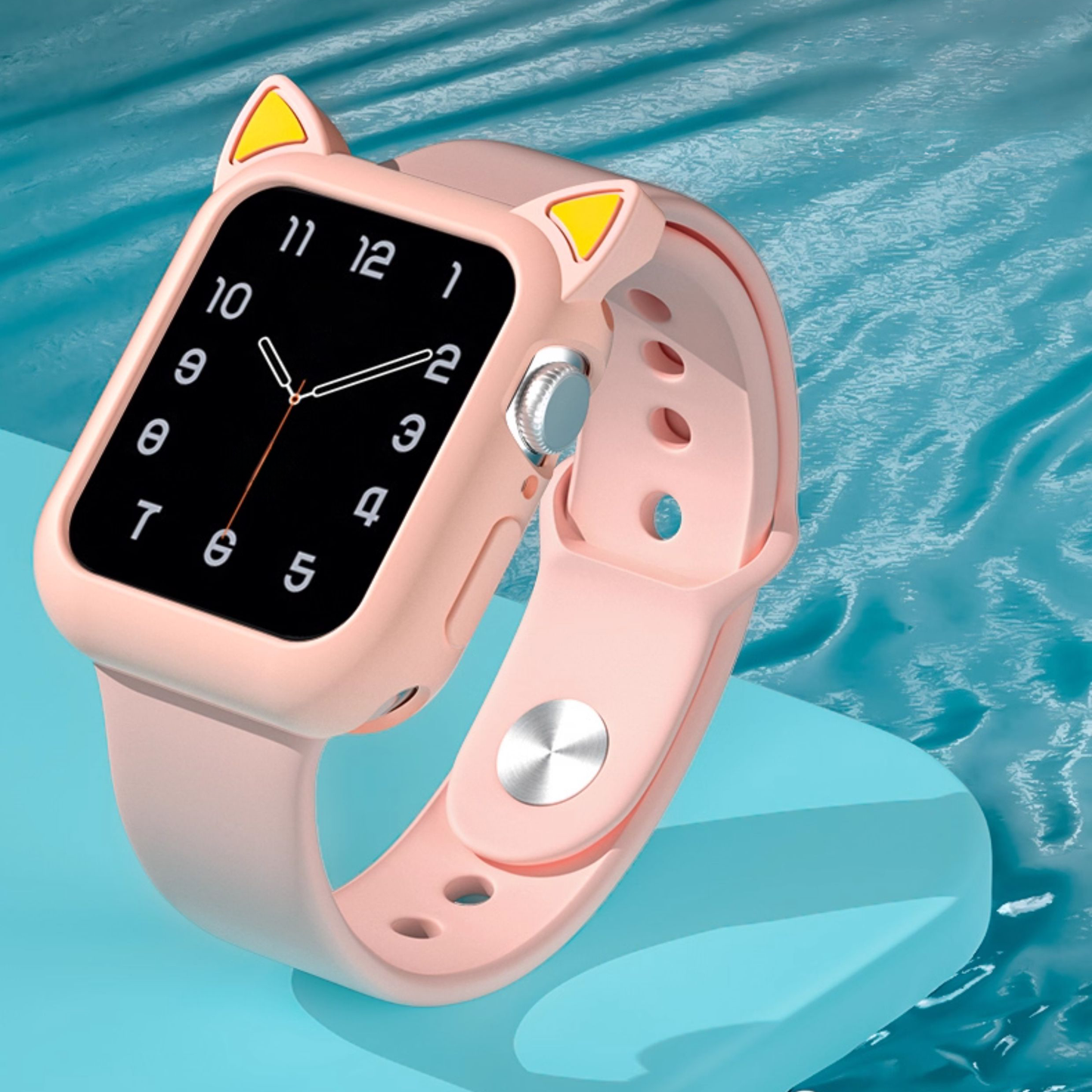 【猫耳デザイン】キャットイヤーシリコンケース【アップルウォッチ】