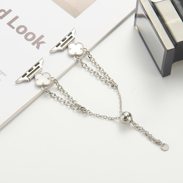 【大人可愛い】クローバーチェーンメタルバンド【アップルウォッチ】