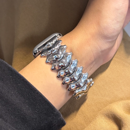 【新感覚デザイン】ウェーブスパインメタルバンド【アップルウォッチ】