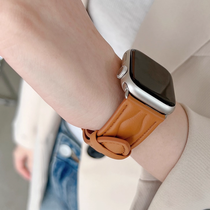 【秋の装いに】ウィーブステッチレザーバンド【アップルウォッチ】