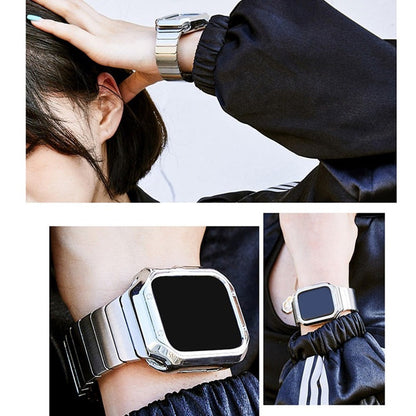 【全3色】ケース付きステンレスバンド【アップルウォッチ】