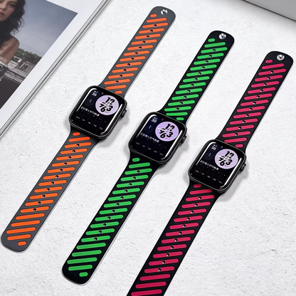 【強力マグネット】バイカラーフィットラバーバンド【アップルウォッチ】