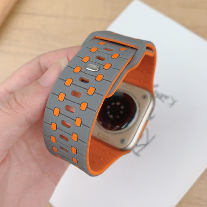 【ビビッドな配色】カラーブロックシリコンバンド【アップルウォッチ】