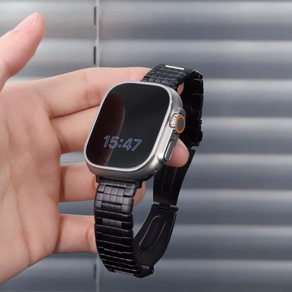 【シルバークラウン】スクエアリンクメタルバンド【アップルウォッチ】