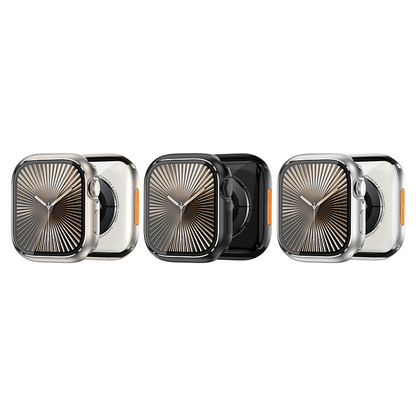 【ガラス付き両面保護】プレミアムメタルバンパーケース【アップルウォッチ】