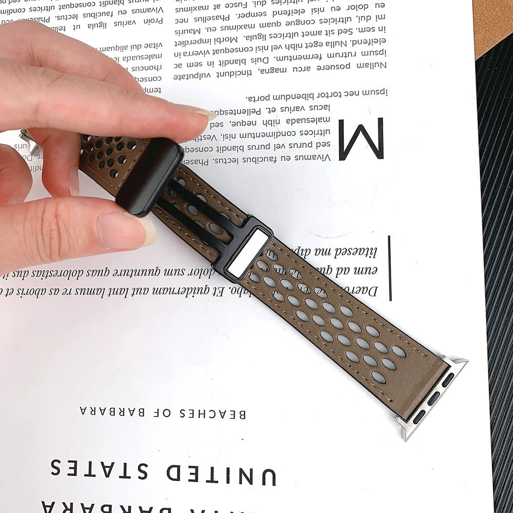 【蒸れにくい】マグエアフローレザーバンド【アップルウォッチ】