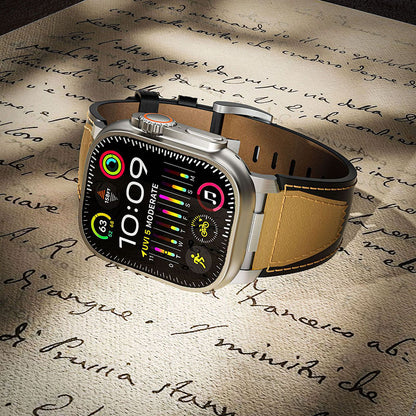 [2 colors available] Dual-tone modern leather band [Apple Watch]