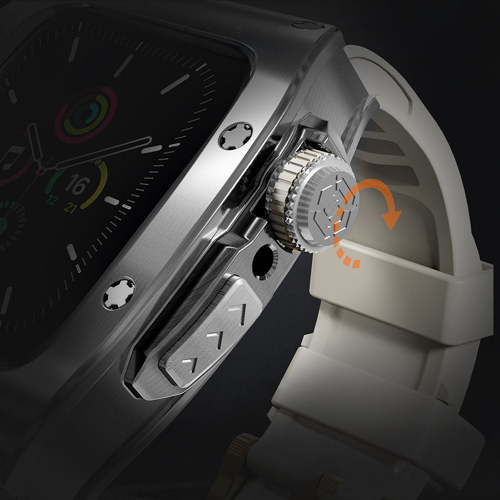 [4 colors available] Protective metal case integrated band [Apple Watch]