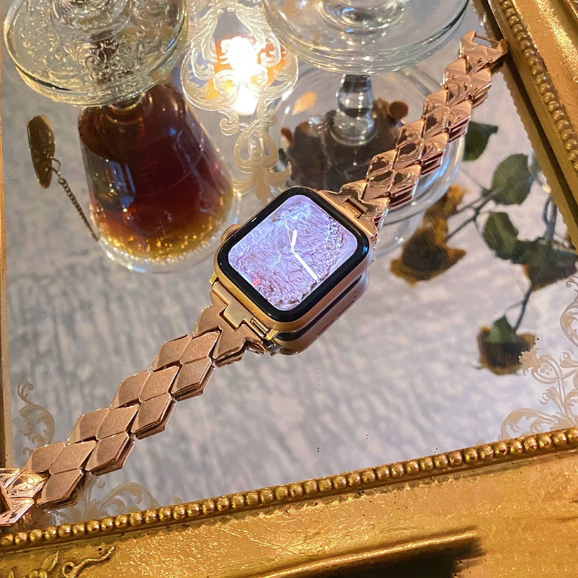 【モダン造形】ロンバスリンクメタルバンド【アップルウォッチ】