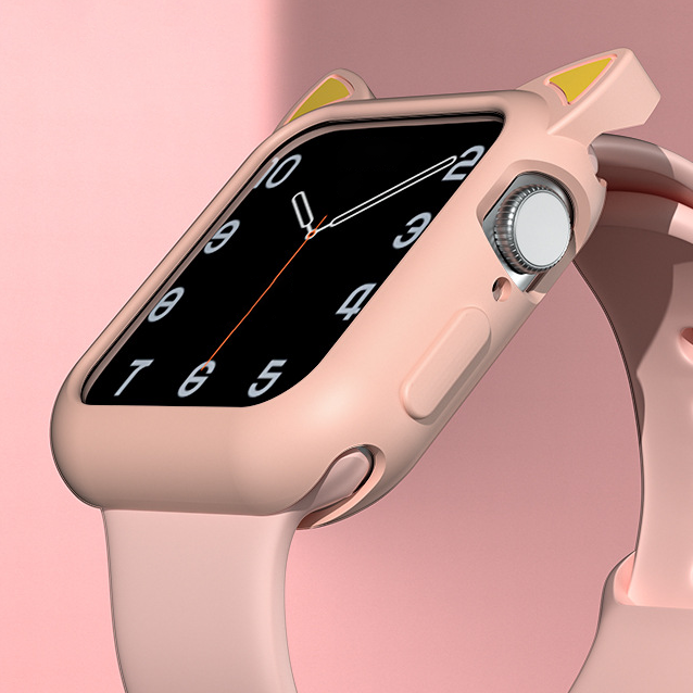 【猫耳デザイン】キャットイヤーシリコンケース【アップルウォッチ】