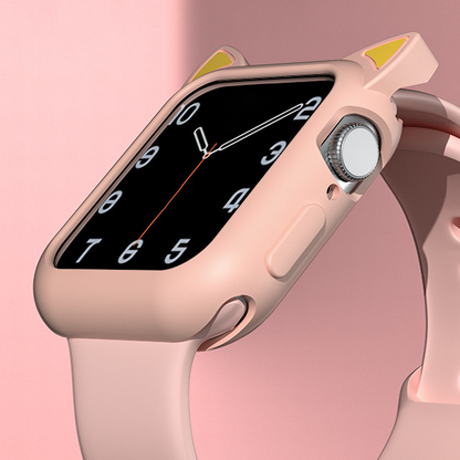 【猫耳デザイン】キャットイヤーシリコンケース【アップルウォッチ】