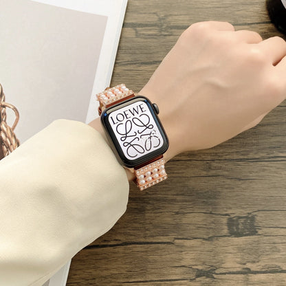 【大人のきらめき】パールアクセントレザーバンド【アップルウォッチ】