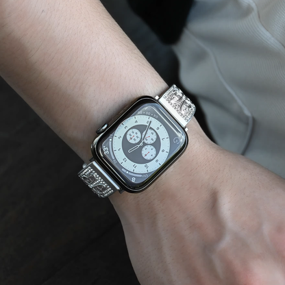 【シルバークラウン】ジュエルクロスメタルバンド【アップルウォッチ】