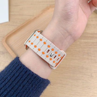 【ビビッドな配色】カラーブロックシリコンバンド【アップルウォッチ】