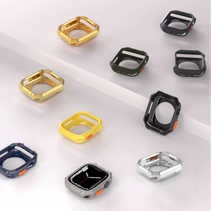【ガラス無し両面保護】カラーボタンプロテクトケース【アップルウォッチ】