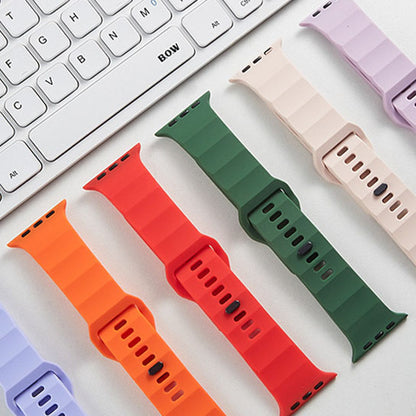 [15 colors available] Wavy solid silicone band [Apple Watch]