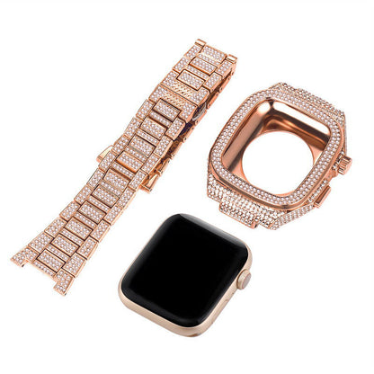 [3 colors available with integrated case] Luxury crystal band [Apple Watch]