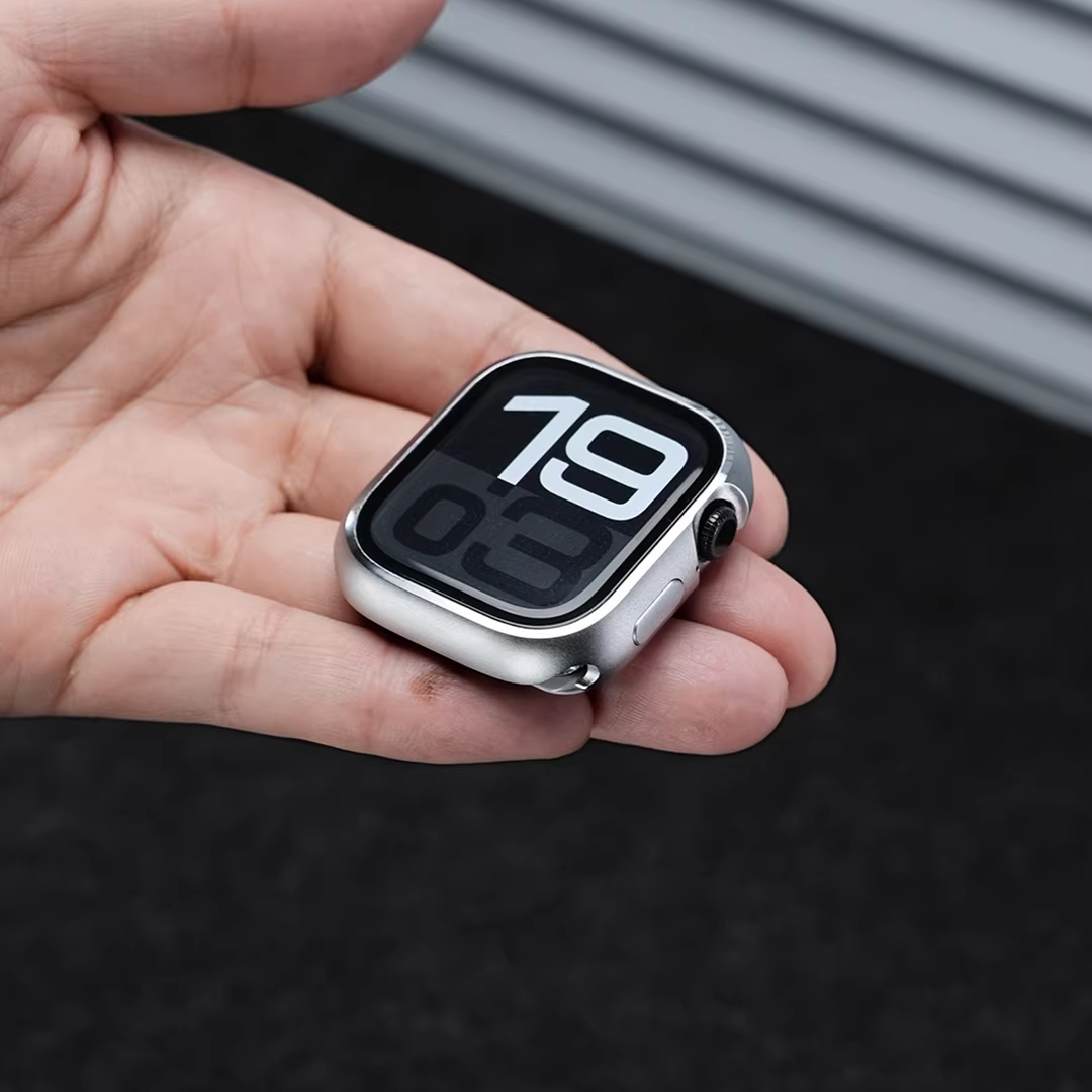 【ガラス付き両面保護】プレミアムメタルバンパーケース【アップルウォッチ】