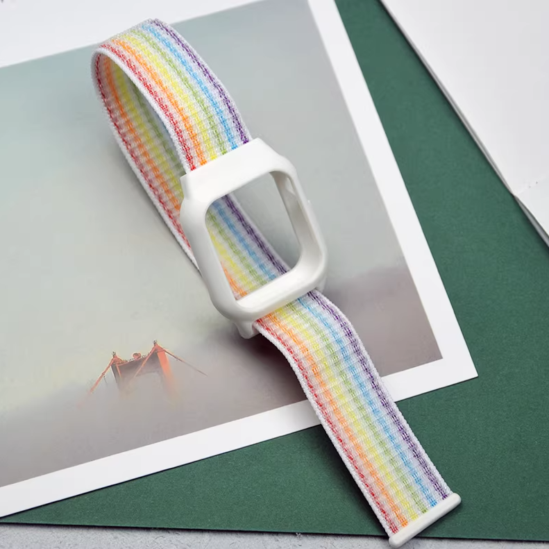 [25 colors available] Silicone case with integrated nylon band [Apple Watch]