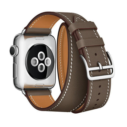 [10 colors available] Double loop leather strap [Apple Watch]