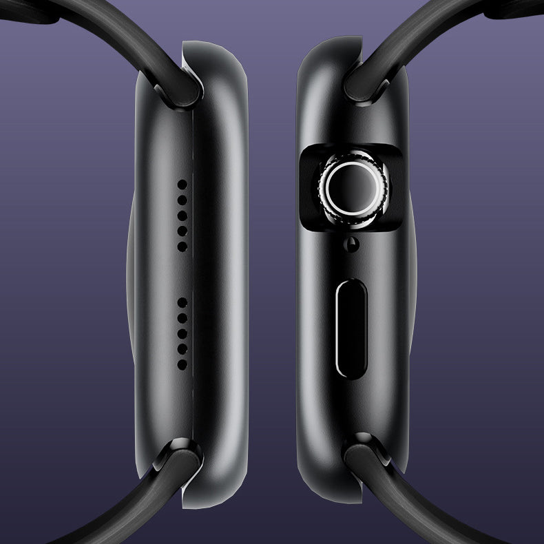 [Double-sided glass protection] Full-coverage aluminum glass case for Apple Watch