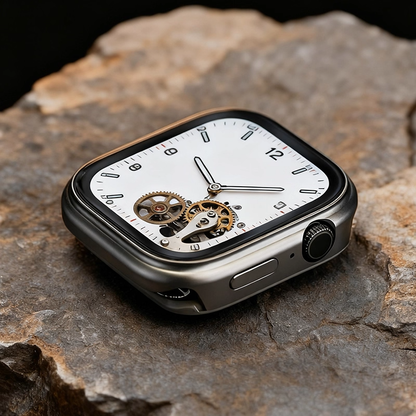 【ガラス付き両面保護】メタリックプロテクターケース【アップルウォッチ】