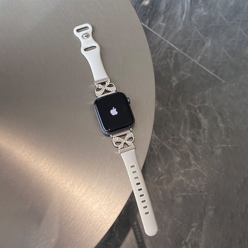 【アクセサリー感覚】リボンデコシリコンバンド【アップルウォッチ】