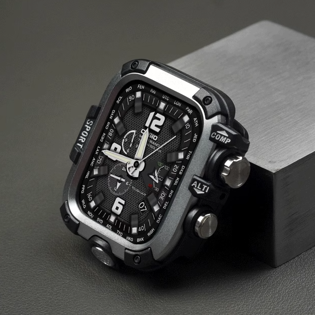 Double-sided protective metal bumper hard case for Apple Watch