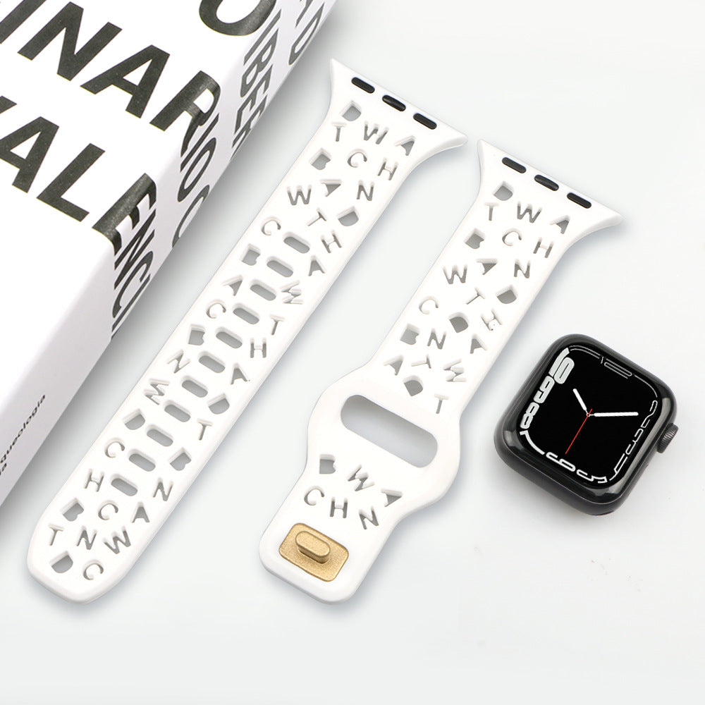 [11 colors available] Typographic silicone band [Apple Watch]