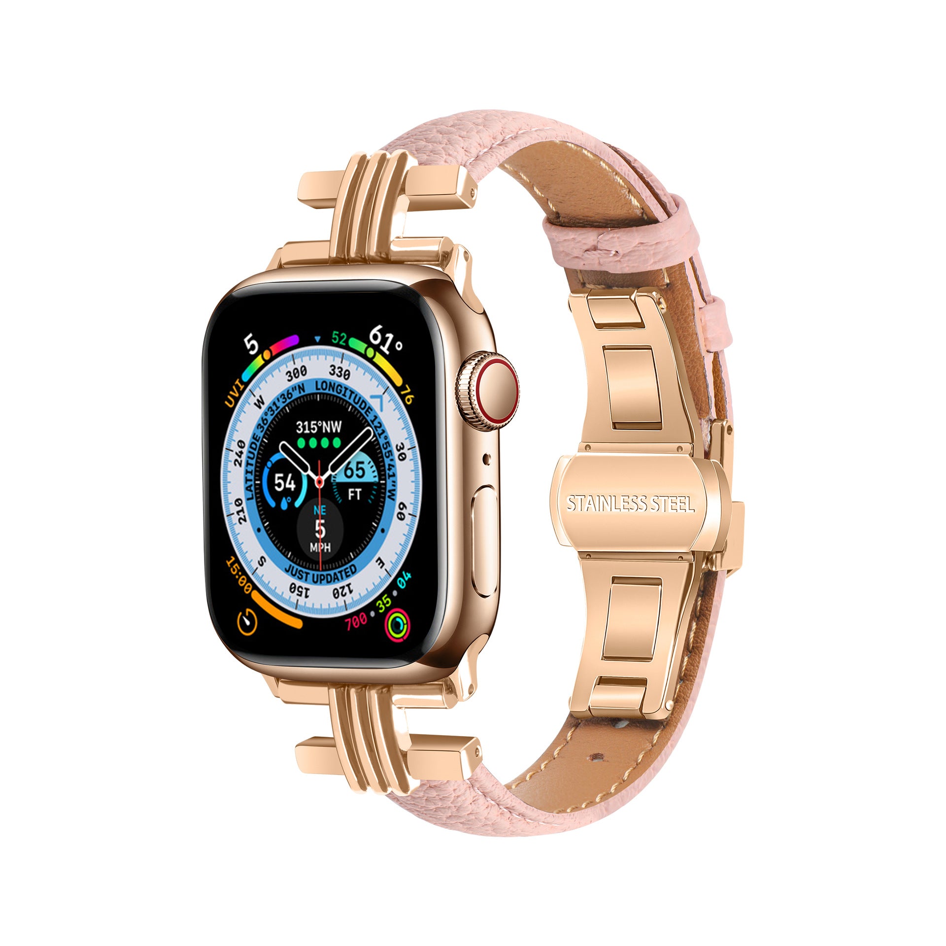 【全6色】ステンレスコネクトレザーバンド【アップルウォッチ】-Apple Watchバンド専門通販【BELTIES(ベルティーズ)】