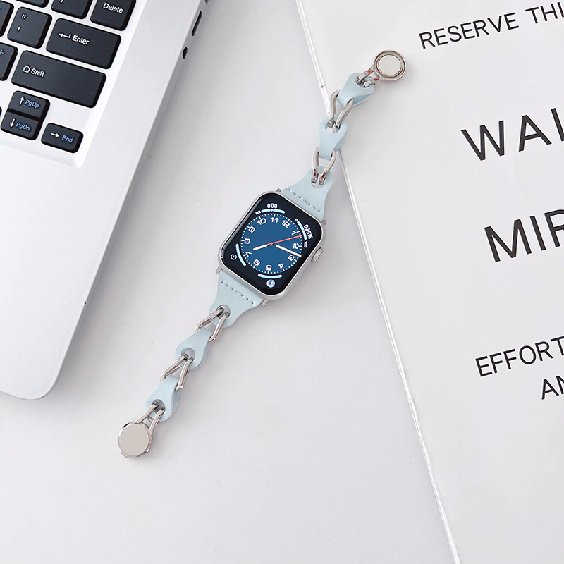 [Accessory-like] Metallic leather chain band [Apple Watch]