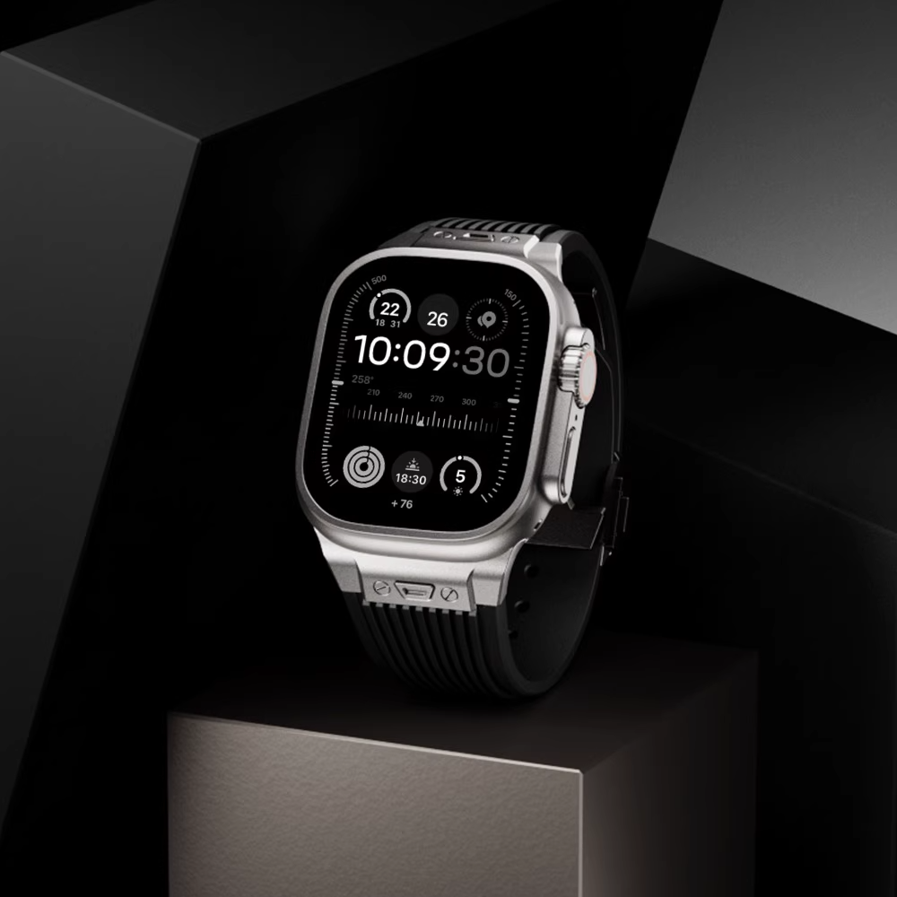 【目玉商品】メタルアクセントシリコンバンド【アップルウォッチ】