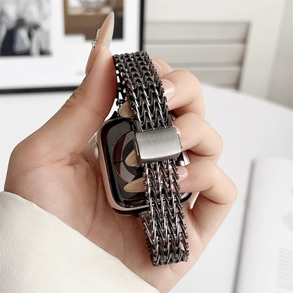 【繊細Vメッシュ】スリムメッシュマグネットバンド【アップルウォッチ】